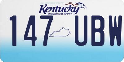 KY license plate 147UBW