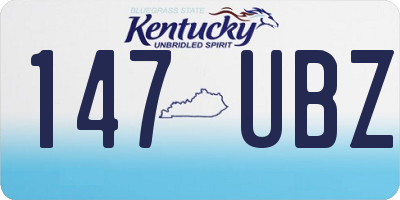 KY license plate 147UBZ