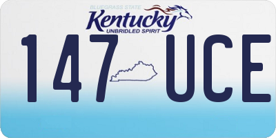 KY license plate 147UCE