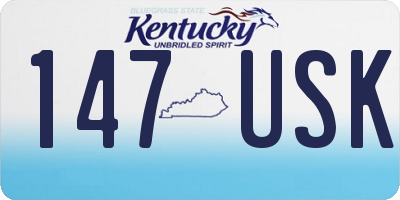 KY license plate 147USK
