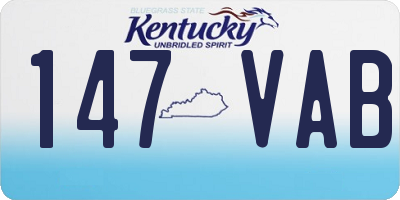 KY license plate 147VAB