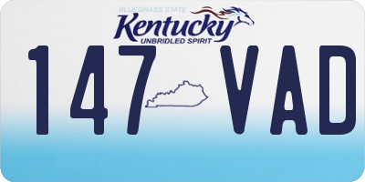 KY license plate 147VAD