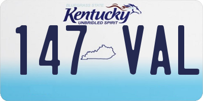 KY license plate 147VAL
