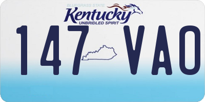 KY license plate 147VAO