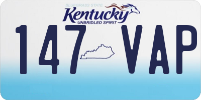 KY license plate 147VAP