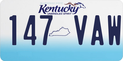 KY license plate 147VAW