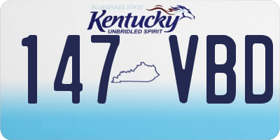 KY license plate 147VBD