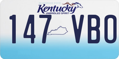 KY license plate 147VBO
