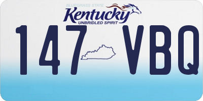 KY license plate 147VBQ