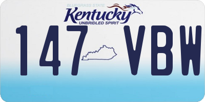 KY license plate 147VBW