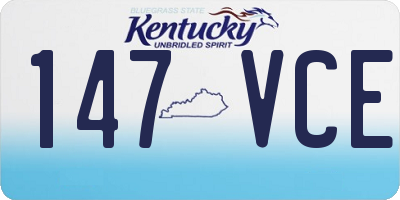 KY license plate 147VCE