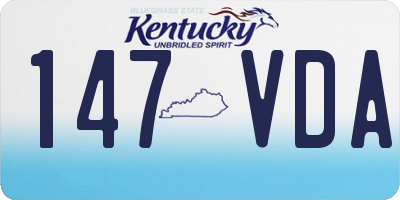KY license plate 147VDA