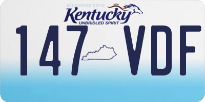 KY license plate 147VDF