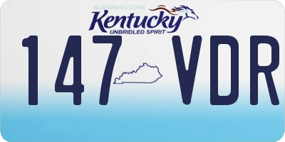 KY license plate 147VDR