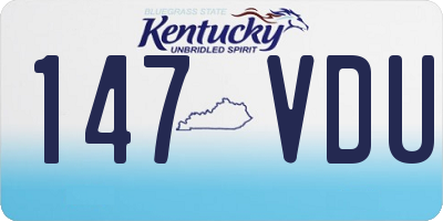 KY license plate 147VDU