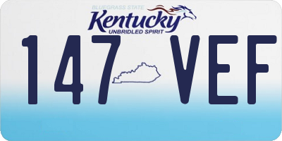 KY license plate 147VEF
