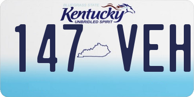 KY license plate 147VEH