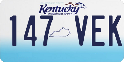 KY license plate 147VEK