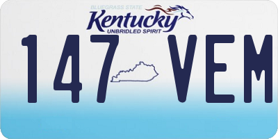 KY license plate 147VEM