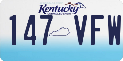 KY license plate 147VFW