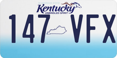 KY license plate 147VFX