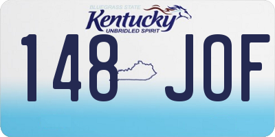 KY license plate 148JOF