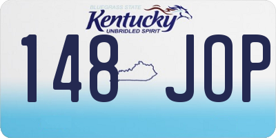 KY license plate 148JOP
