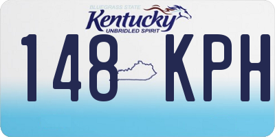 KY license plate 148KPH