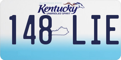 KY license plate 148LIE