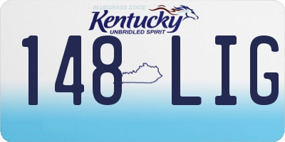 KY license plate 148LIG