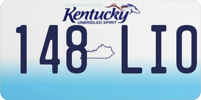 KY license plate 148LIO