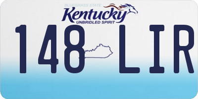 KY license plate 148LIR