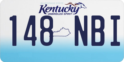 KY license plate 148NBI