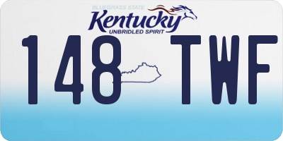 KY license plate 148TWF