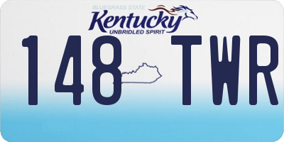 KY license plate 148TWR