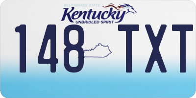 KY license plate 148TXT