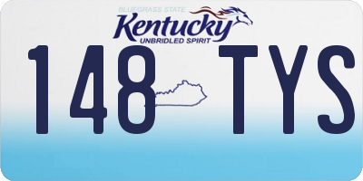 KY license plate 148TYS