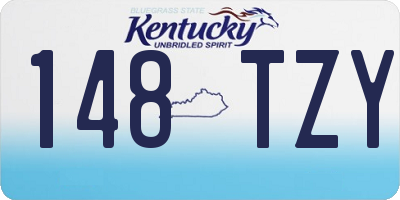 KY license plate 148TZY