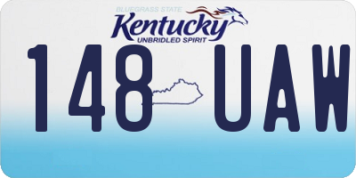 KY license plate 148UAW