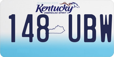 KY license plate 148UBW