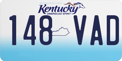 KY license plate 148VAD