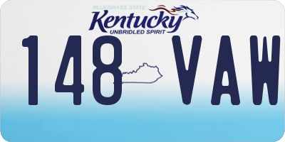 KY license plate 148VAW