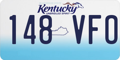 KY license plate 148VFO