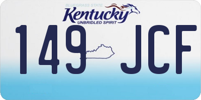 KY license plate 149JCF