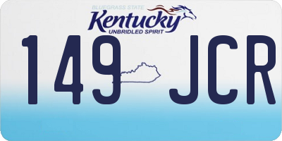 KY license plate 149JCR