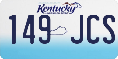 KY license plate 149JCS