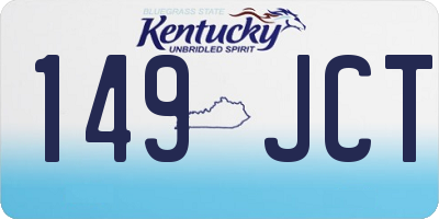 KY license plate 149JCT