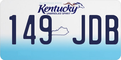 KY license plate 149JDB