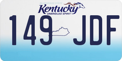 KY license plate 149JDF