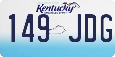 KY license plate 149JDG